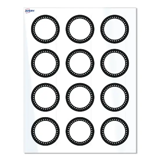 Avery Labels, 2" Diameter, Glossy White, Black & White Polka Dots, 120ct image {8}