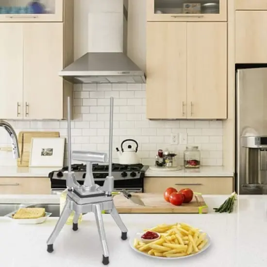 ROVSUN Commercial Vegetable Chopper French Fry Cutter with 1/2", 3/8", 1/4" & 8-Wedge Blades for Restaurant, Home & Kitchen image {2}