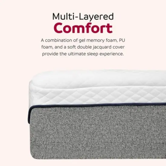 PAGED Mattress 13 Inch Medium Gel Memory Foam Mattress with Double Layered Jacquard Cover for Bedroom image {1}