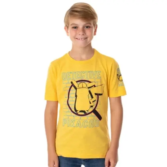 Pokemon Detective Pikachu Big Boys Short Sleeve T-Shirt Yellow image {3}