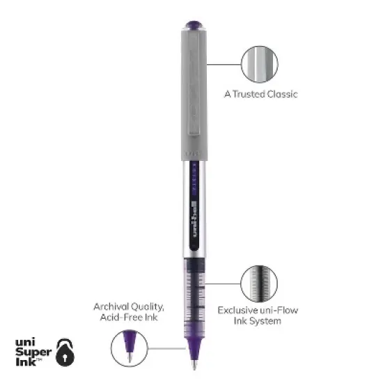 uni-ball Vision Rollerball Pens Fine Point Purple Ink Dozen (SAN60382) image {7}