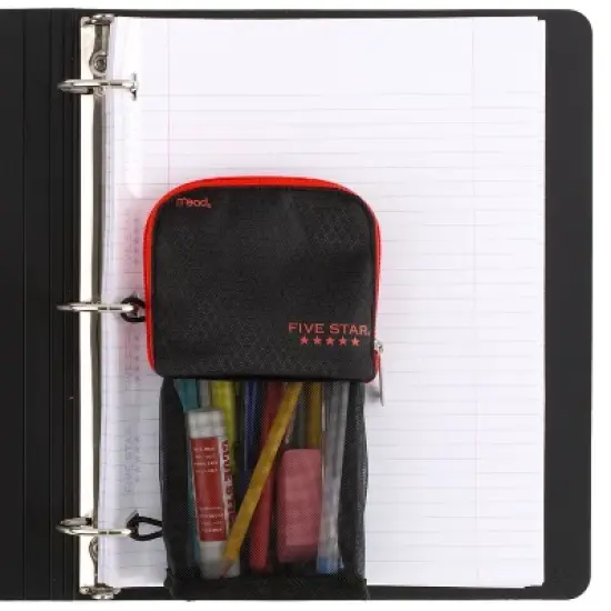 Mead Five Star Stand and Store Pencil Pouch (Colors May Vary): Zipper Closure, Multicolored, Polyester & Fabric, 8"x4.5" image {12}
