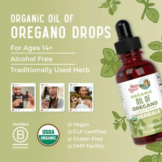 MaryRuth's Oil of Oregano Drops, Org, 1 oz image {6}