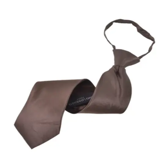 Men's Silk Solid Color Pre-tied Zipper Neck Tie image {5}