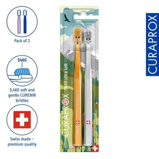 Curaprox CS 5460 Fox and Bunny Edition 2024, Ultra Soft Toothbrush for Gentle and Powerful Daily Cleaning, 2 pcs image {3}