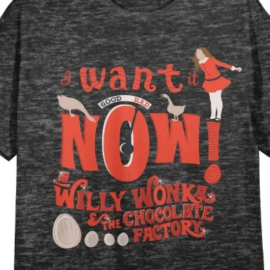 Willy Wonka & The Chocolate Factory Veruca Salt Crew Neck Short Sleeve Charcoal Heather Women's Night Shirt image {1}
