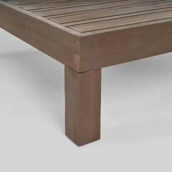 Oana 3pc Acacia Modular Loveseat and Table Set - Gray/Dark Gray - Christopher Knight Home image {5}