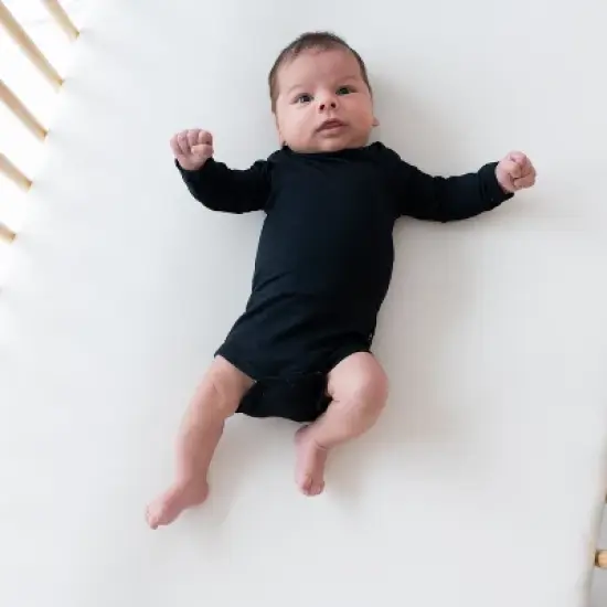 Kyte Baby 2-Pack Long Sleeve Bodysuit in Cloud and Midnight image {2}