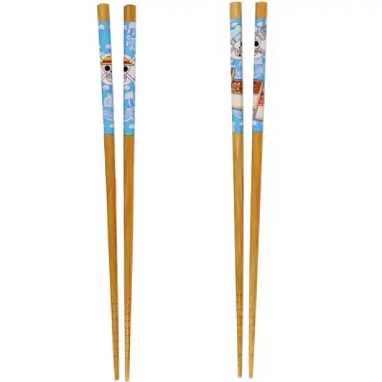One Piece Brook Designs Set Of 2 Bamboo Chopsitcks 8.85 Inches Long Gift Set image {1}