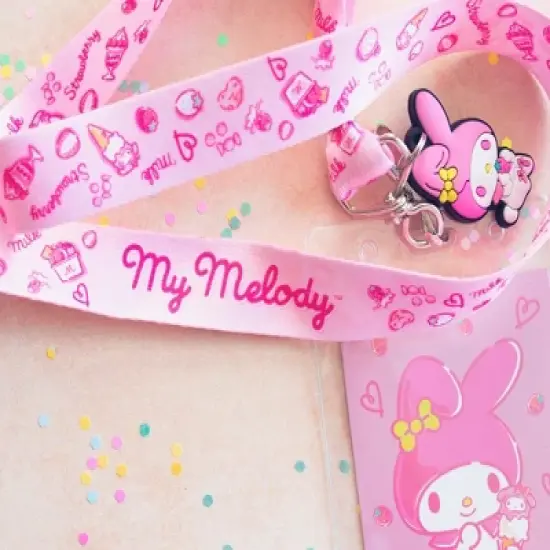 Surreal Entertainment Sanrio My Melody And Kuromi Lanyards With ID Badge Holders and Charms | Set of 2 image {4}