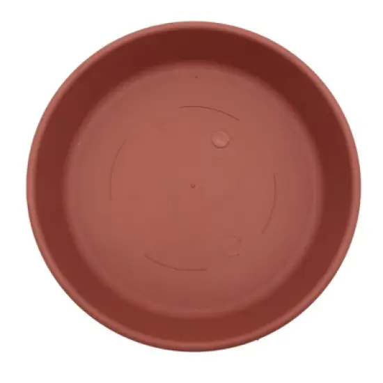 The HC Companies Classic Plastic 14" Round Plant Flower Pot Planter Deep Saucer Drip Tray for Indoor or Outdoor Settings, Fits 15.5" Pots, Clay image {1}