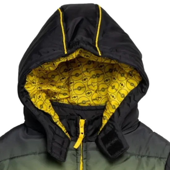 Pokemon Pikachu Zip Up Winter Coat Puffer Jacket Little Kid to Big Kid image {5}