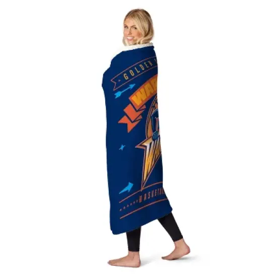 NBA Golden State Warriors Hardwood Classics Silk Touch Faux Shearling Throw Blanket image {2}