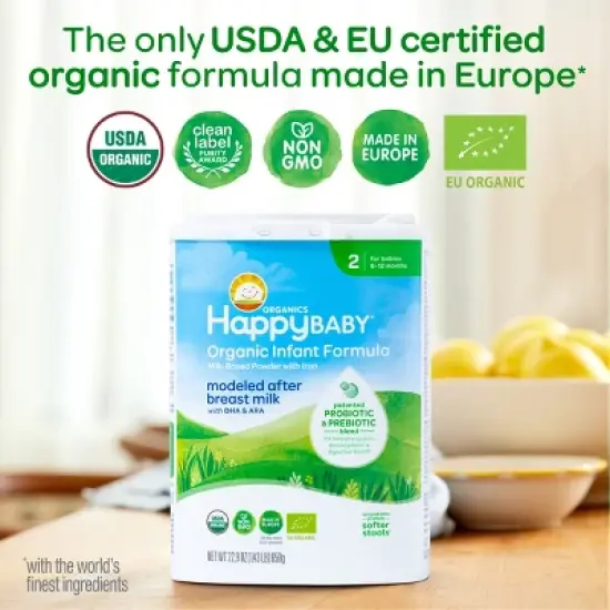 Happy Baby Organic Infant Formula Powder - Stage 2 - 22.9oz image {2}