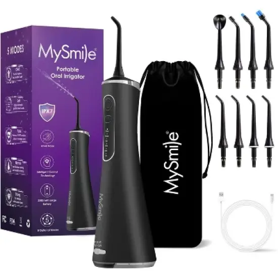 MySmile LP211 Cordless Water Flossers for Teeth, 260ML Reservoir, 5 Cleaning Modes, 8 Jet Tips image {7}