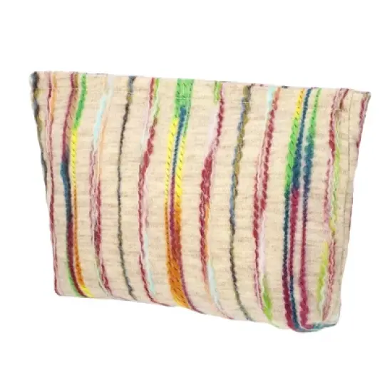 Unique Bargains Stripes Pattern Rainbow Zipper Makeup Bag Multicolored 1 Pc image {7}
