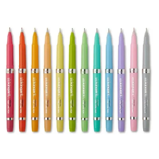 KINGART Pastel Fine Line Pens 12 Colors image {1}