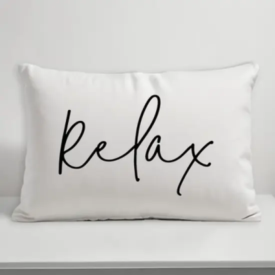 Creative Products Relax Thin Script White and Black 14x20 Indoor / Outdoor Pillow image {3}