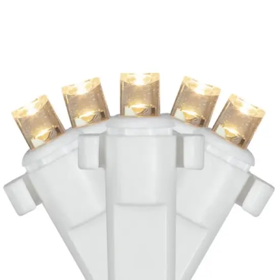 Northlight 2' x 8' Warm White LED Wide Angle Net Style Column Wrap Christmas Lights, White Wire image {3}