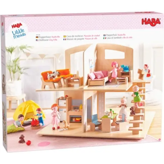 HABA Little Friends Dollhouse City Villa with 10 Pieces of Furniture image {10}