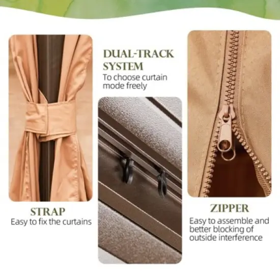 EROMMY 13 Ft. W X 10 Ft. D Aluminum Patio Gazebo image {2}