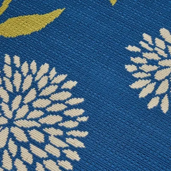 Viola Floral Outdoor Rug Blue/Green - Christopher Knight Home image {3}