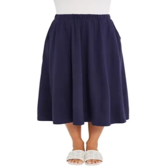 Jessica London Women&rsquo;s Plus Size Soft Ease Midi Skirt image {3}