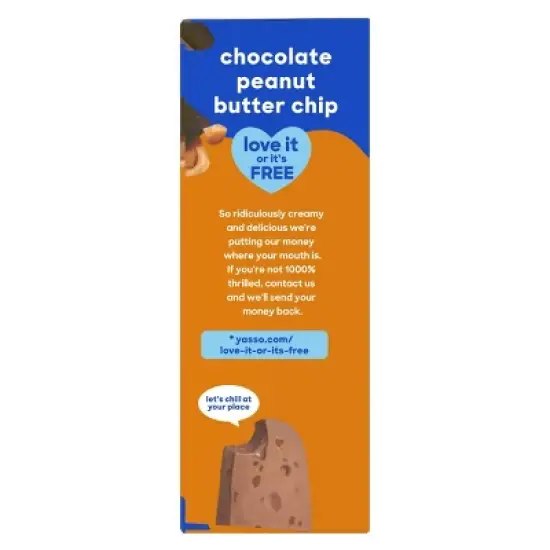 Yasso Frozen Greek Yogurt - Chocolate Peanut Butter Chip Bars - 4pk/14 fl oz image {2}