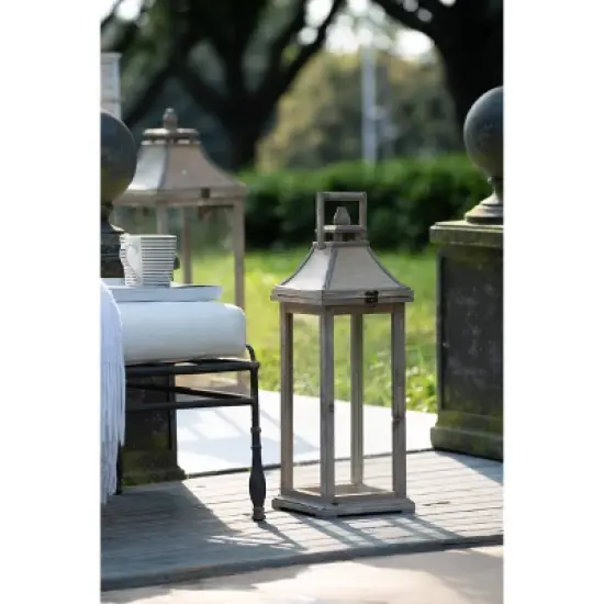 A&B Home 2pc Ivona Garden Outdoor Candle Lanterns - White image {6}