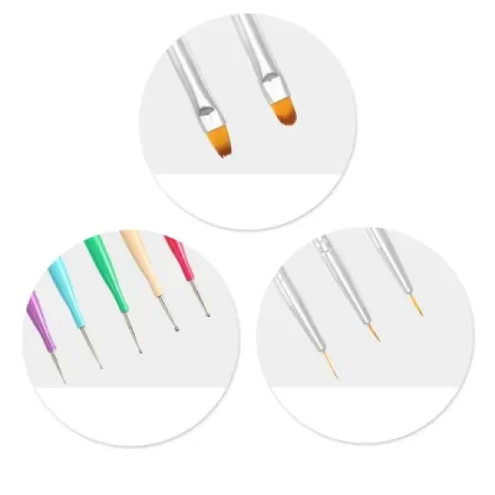 Unique Bargains Double Ended Nail Art Tool Set Multicolored Silver Tone 5 Pcs of 1 Set image {4}