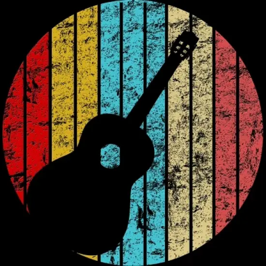 Men's Design By Humans Distressed Vintage Music Lovers Guitar T Shirt Gift Idea By eDesigns T-Shirt image {1}