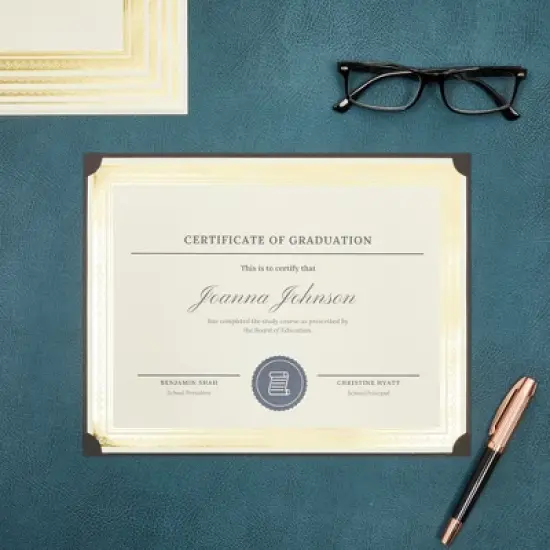 Paper Junkie 50 Sheets Gold Foil Award Certificate Paper 8.5 x 11 Inches for Printing - Blank Cardstock (Ivory) image {4}