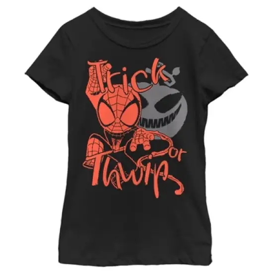 Girl's Marvel Halloween Spider-Man Trick Or Thwip T-Shirt image {3}