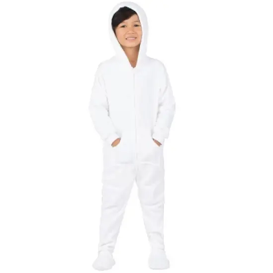 Footed Pajamas - Arctic White Toddler Hoodie Fleece Onesie image {1}