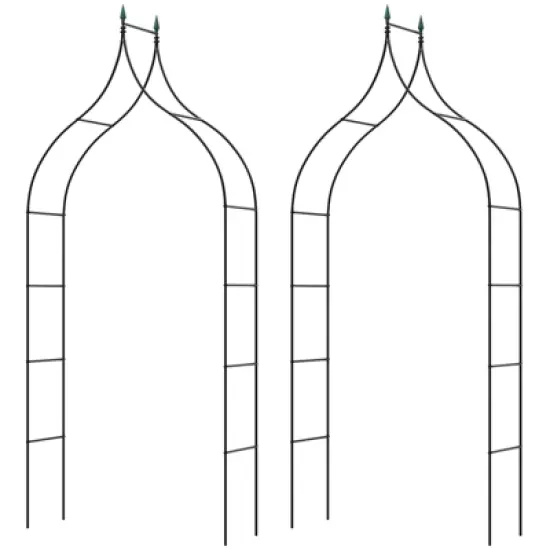 Tangkula Garden Arbor Gothic Style Decorative Metal Garden Arch Outdoor Patio Pergola for Vine Rose Climbing image {10}