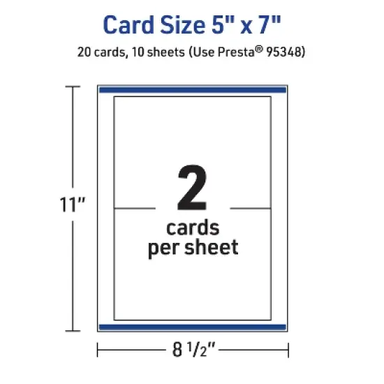 Avery Printable Rectangle Cards, 5" x 7", Matte White, 20ct image {4}