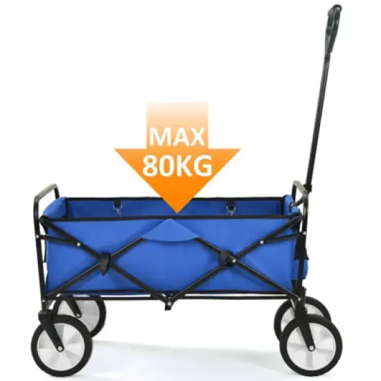 RISOKEYS Outdoor Collapsible Utility Wagon Cart,with Cup Holder, Heavy Duty Foldable Cart for Camping, Beach, Shopping - 150lbs Capacity image {8}