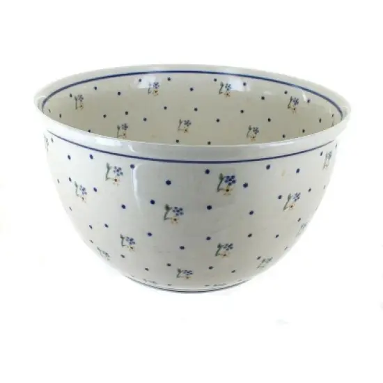 Blue Rose Polish Pottery 986 Zaklady Large Mixing Bowl image {1}