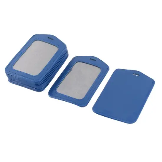 Unique Bargains Office Faux Leather Vertical Name Card ID Badge Holder Pouch 10 Pcs image {3}