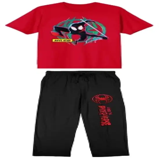 Spider-Man Across The Spider-Verse Men's 2-Piece Short Sleeve Shirt & Sleep Pants Set image {5}