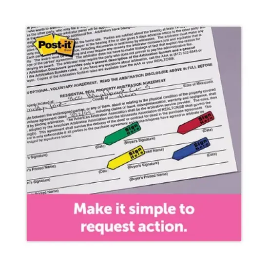 Post-it Flags Arrow 0.5" Page Flags, Assorted Primary/Brights, 252/Pack image {5}