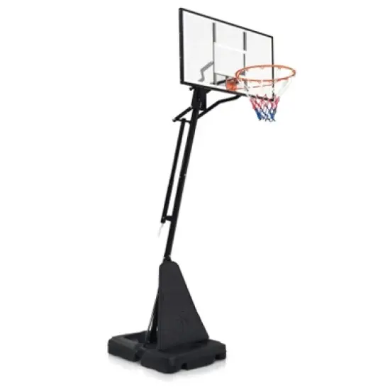 YONWAY Portable Basketball Hoop ,Adjustable Height 8.04 ft to 10.01 ft,44 inch Backboard with Rebound System and Wheels for Professional Match image {1}