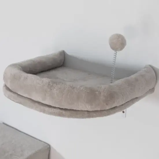 Sevobal Pet Tower, Modern Wall-Mounted Cat Shelves with Cat House, Bridge, Steps, Stable Cat Climber for Indoor, Gray, 92.65"*13.55"*13.25" image {4}