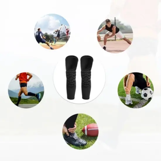 Unique Bargains Block Shape Knee Brace Protection Sponge Knee Pads Soft Breathable Knee Support Black 1 Pair image {1}