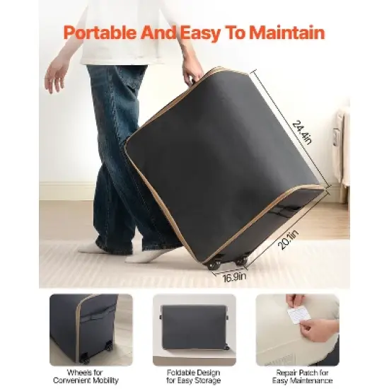 VEVOR Air Mattress with Frame, Inflatable 1 Person Camping Cot with Built-in Pump, Portable Folding Air Beds Supports 300 lbs, Blow Up Anywhere Bed image {6}