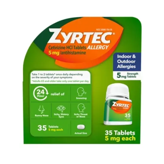 Zyrtec Adult Treatment 5mg Cetirizine Tablet - 35ct image {8}