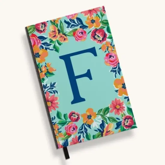 Personalization Mall Flowery Initial Journal, Blue Aqua image {10}