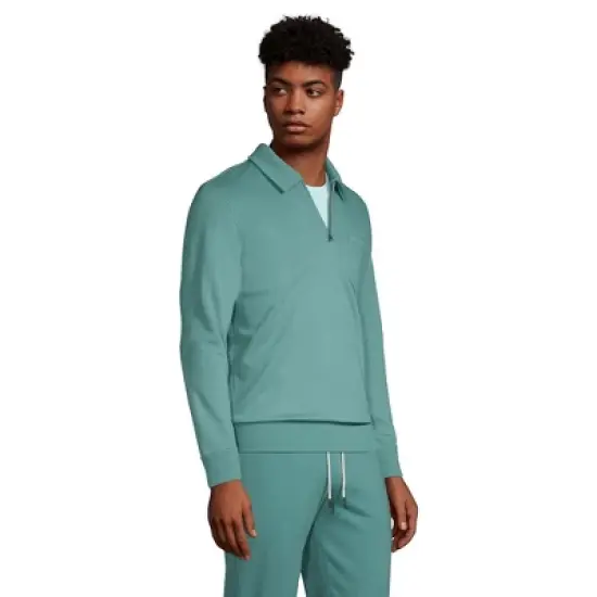 Lands' End Men's Serious Sweats Quarter Zip Polo image {2}