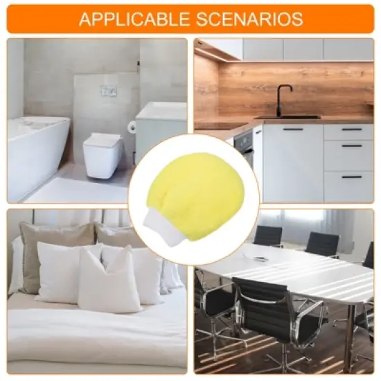 Unique Bargains Microfiber Wash Mitt Scratch Free Round Dusting Gloves for House Cleaning Washing image {5}