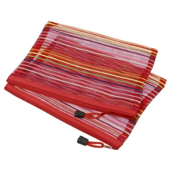 Unique Bargains Mesh Document Pencil Home Office Storage Zipper Pouches 6 Pcs image {7}